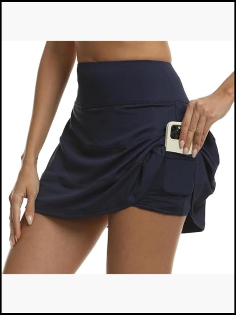 High Waisted Pleated Golf Tennis Skort with Pockets Athletic Running Skirt - Picture 3 of 7